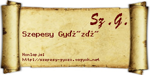 Szepesy Győző névjegykártya